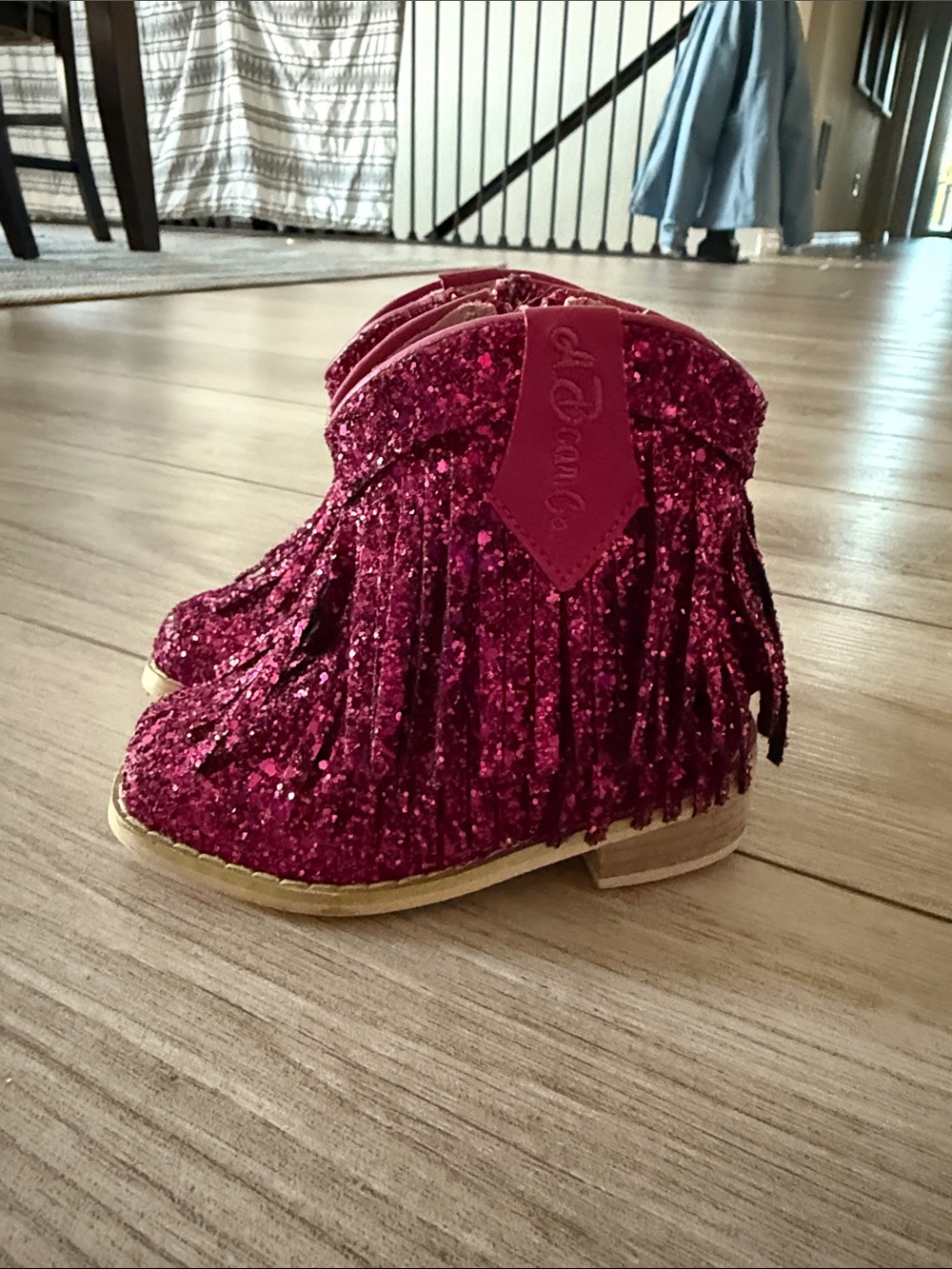 A Bear Co Toddler Pink Sparky Fringe Boots with Zipper Small Heel Size 6